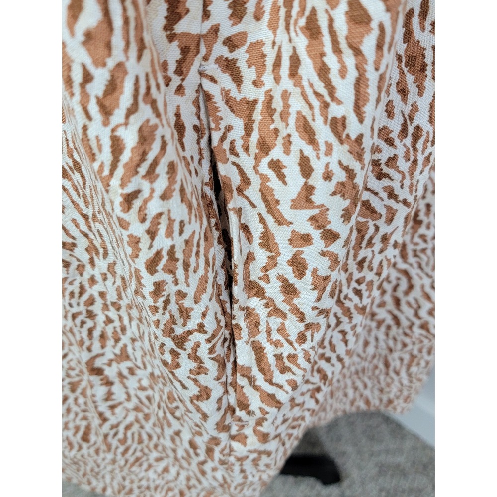 Old Navy Shift Dress Womens XXL Brown Excellent Linen Blend Animal Print Pockets - Picture 5 of 10
